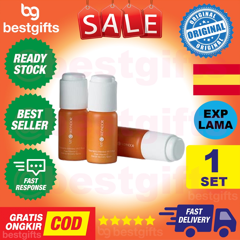 SKEYNDOR PURE VITAMIN C INTENSE FACTOR MENYAMARKAN KERUTAN PADA KULIT WAJAH MENCERAHKAN ANTI AGING 1 SET