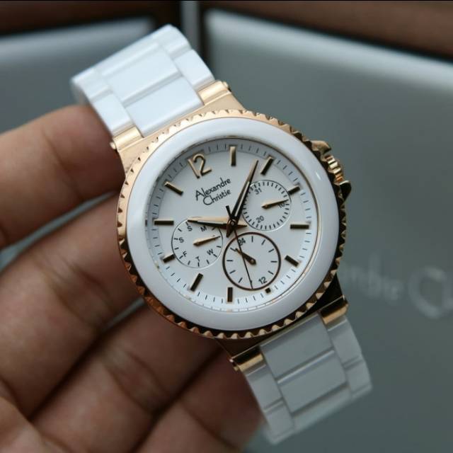 Alexandre Christie 2331 Rosegold Keramik Tangan Wanita Original