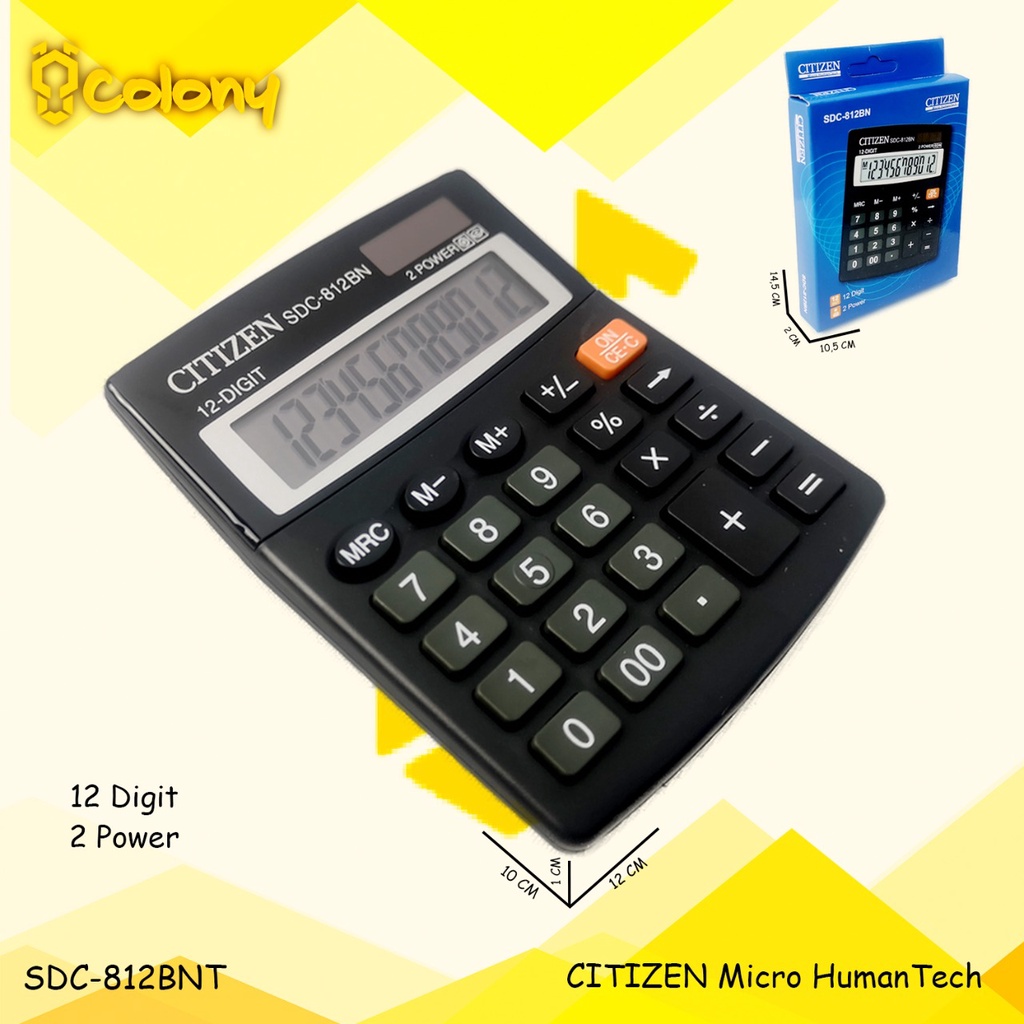 

Asli Ori Citizen SDC812BN Kalkulator Besar Digital Dagang Sekolah Kantor Calculator Calkulator Jumbo Kakulator Mini Saku Original 12 Digit Alat Tulis Murah Bagus Awet Kecil