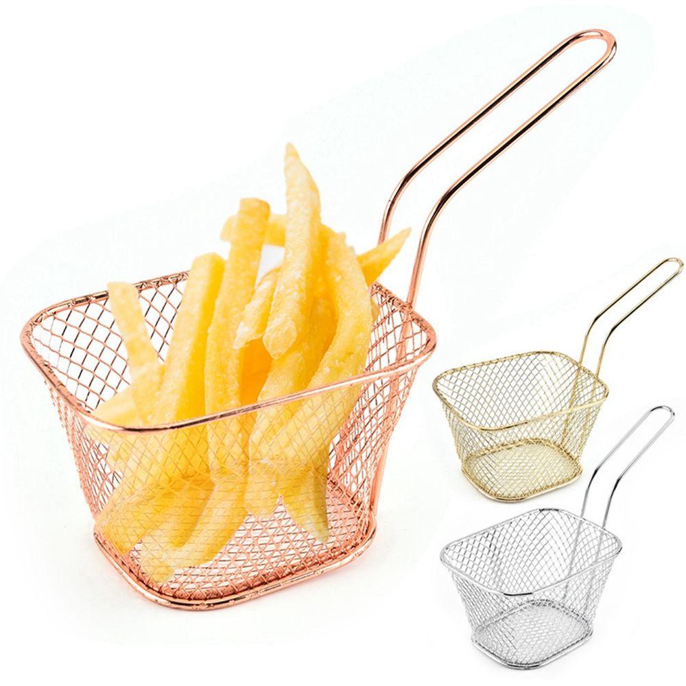 【 ELEGANT 】 French Fries Basket Mini Professional Chef Saringan Makanan Gorengan Penyaring Minyak Goreng Keripik Net Colander Tool