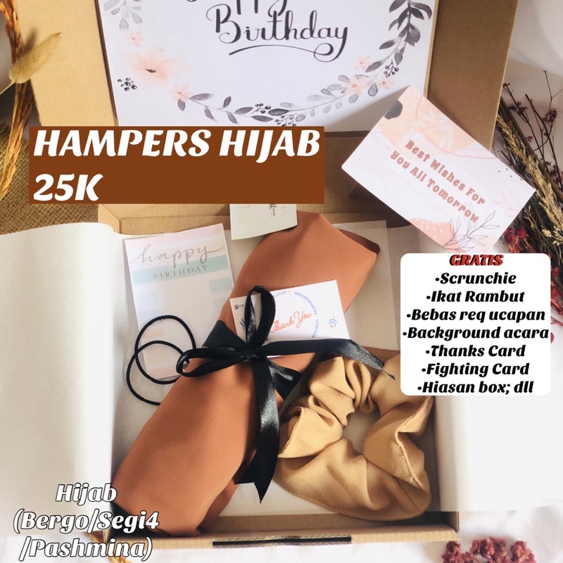HAMPERS HIJAB WARNA / Hampers Hadiah wisuda kado wedding pernikahan gift box parcel lebaran termurah ramadan mothers day hari ibu murah nikahan hampers anniversary anniv ldr jumatan kado pacar hadiah pasutri wedding teman unik alat sholat hadiah