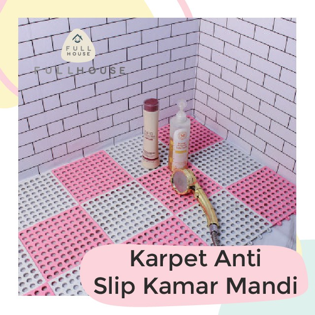 Karpet Anti Slip Kamar Mandi Polkadot Karpet Anti Licin