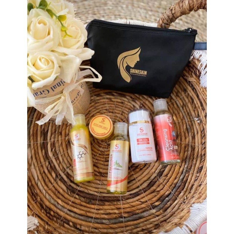 shineskin paket acne jerawat plus tonic glow