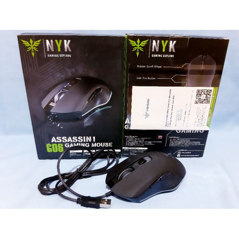 MOUSE KABEL GAMING NYK G06 ASSASSIN 1 LED RGB, MOUSE GAMING ASSASIN1 G606