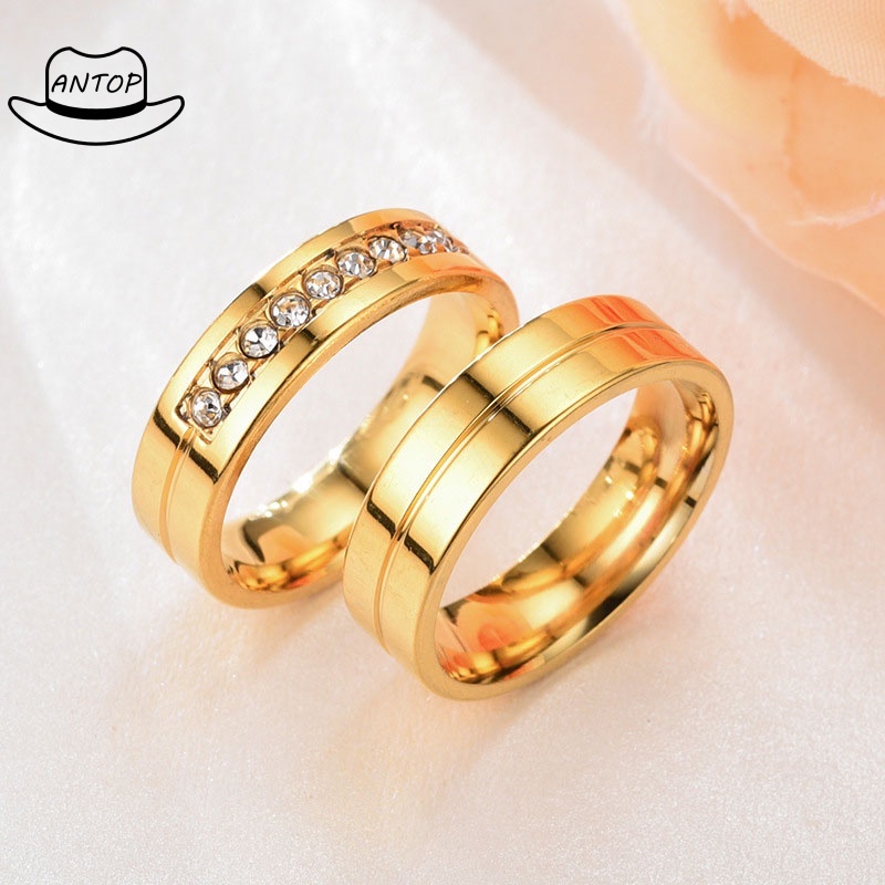 Satu Cincin Pertunangan Cincin Kawin Fashion Korea Untuk Pria Dan Wanita ANTOP