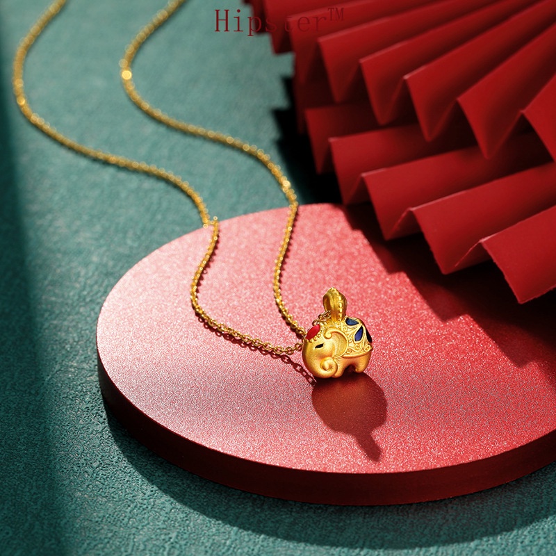 Gold Necklace Pendant Enamel 3D