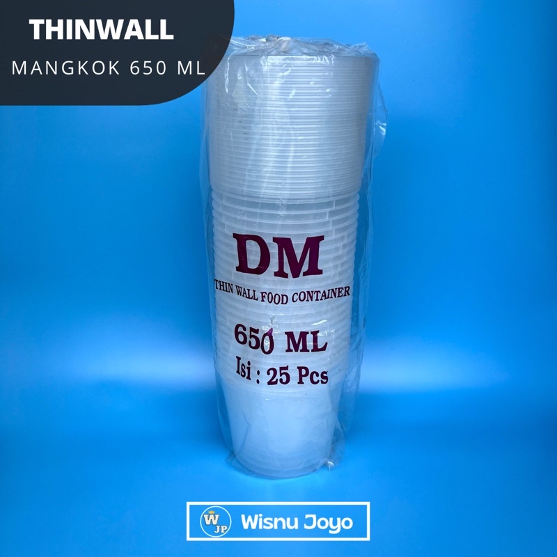 Thinwall Bowl 650 ml DM @1pcs / Mangkok Plastik 650ml Tahan Panas
