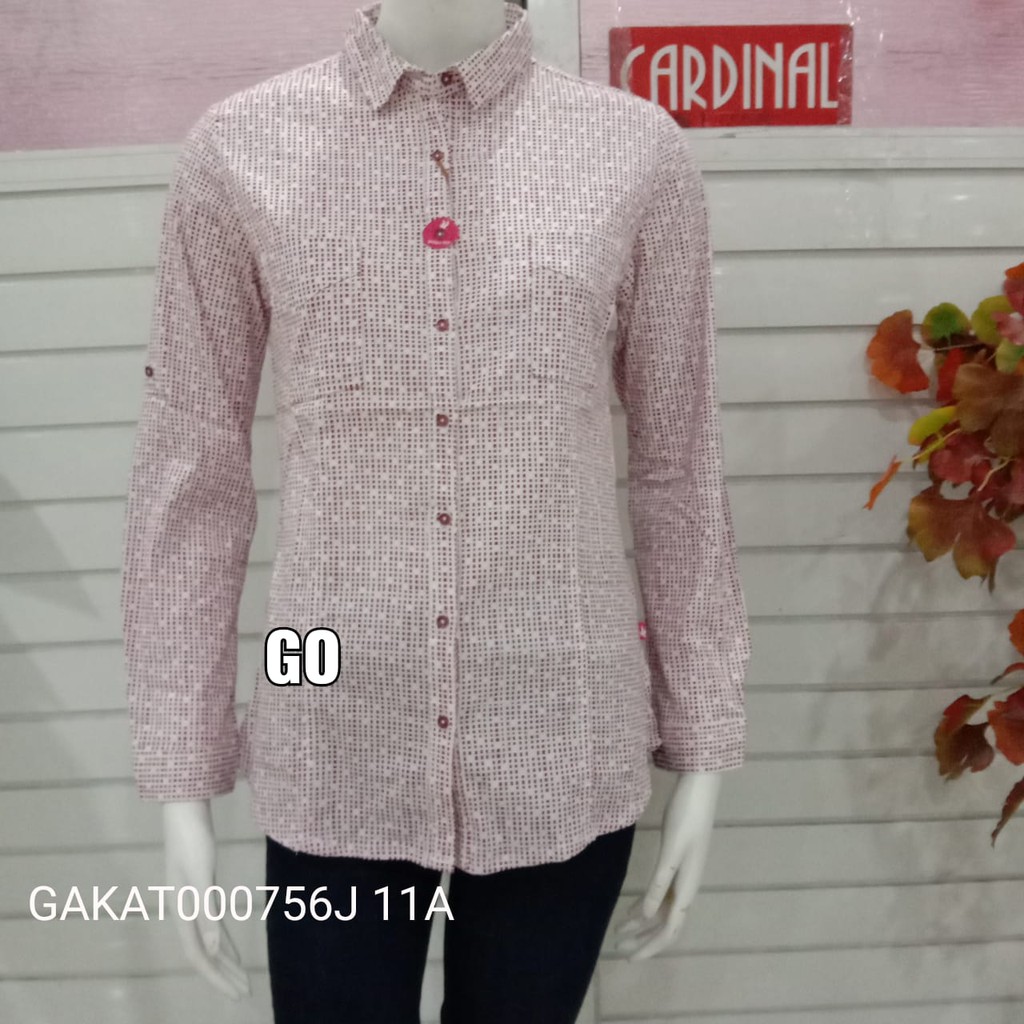 gof KTJ CARDINAL KEMEJA GIRL Atasan Baju Perempuan Hem Lengan Panjang Wanita