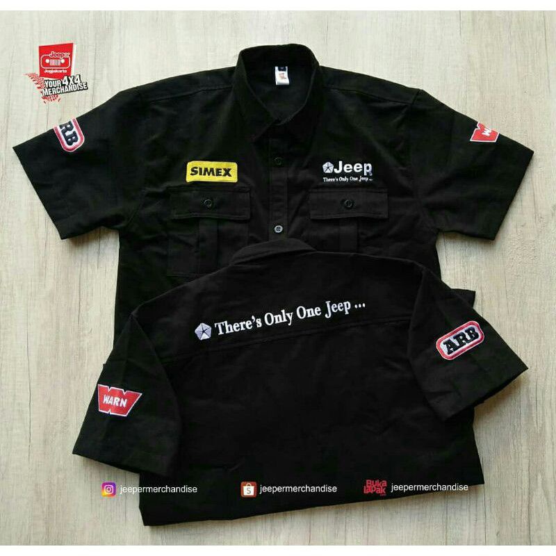 kemeja Jeep full bordir baju Jeep kemeja simex baju simex kemeja ARB baju ARB kemeja warn baju warn 