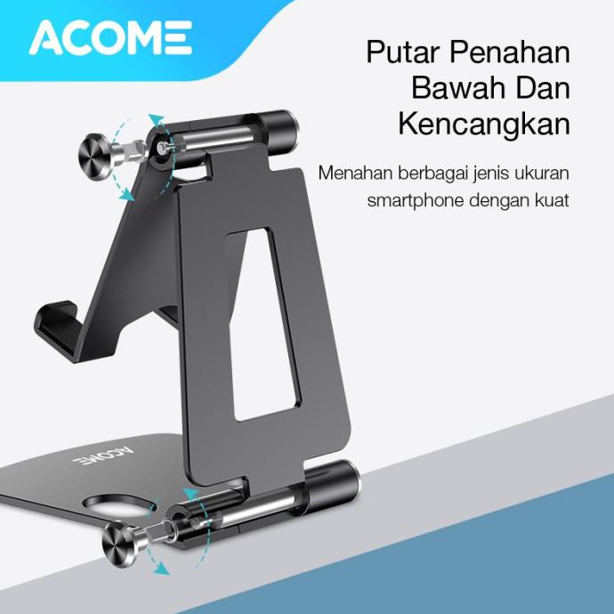 PHONE HOLDER ACOME AH01 TABLET iPad iPhone ANDROID ALLUMUNIUM ALLOY - SILVER