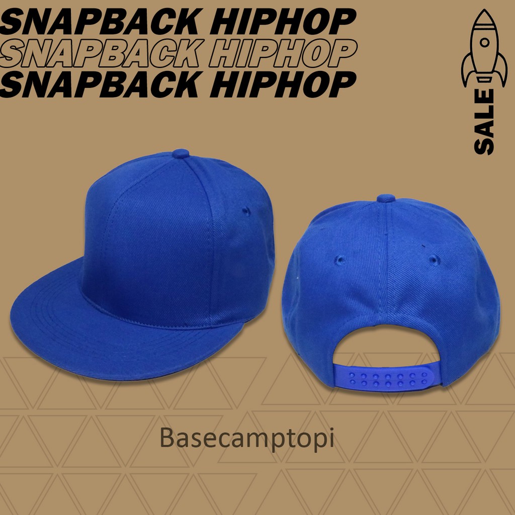 Topi Snapback Hiphop Polos Bahan Rafel Pria Wanita