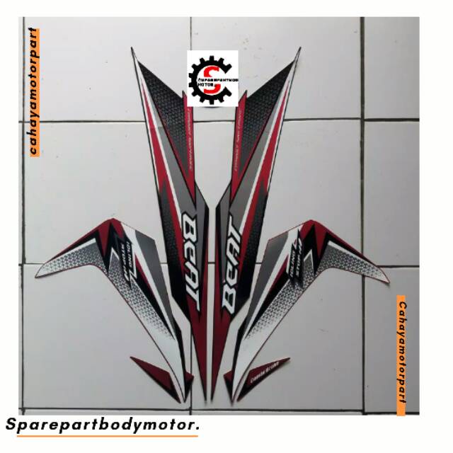 Sticker/striping Motor Honda beat fi New 2018, Warna Hitam - Pink.