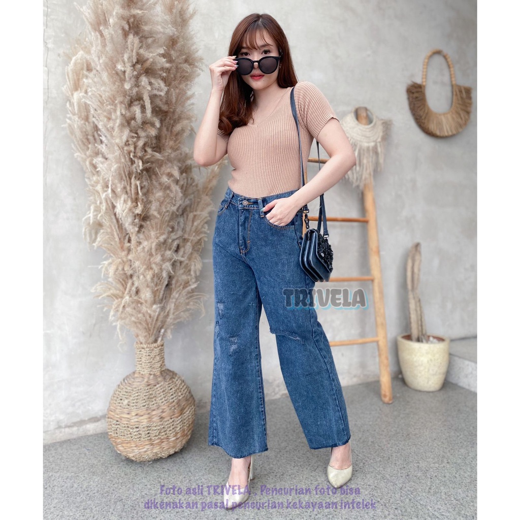 Lally Cullotes / Lally Snow Cullotes / Kulot Jeans Sobek Unfinished