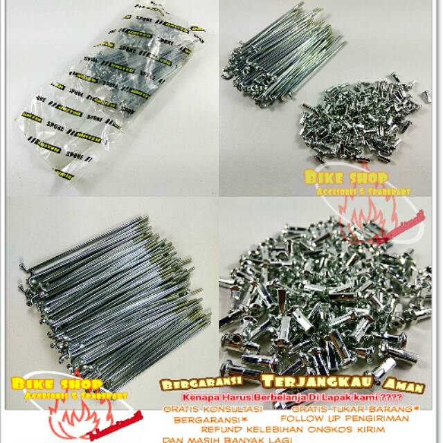 Jari Jari Sepeda Anak Ukuran Velg 12 Silver 32pcs