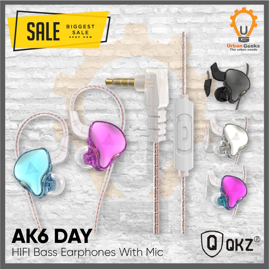 Earphones QKZ AK6 DAY HIFI Bass Dynamic WITH MIC