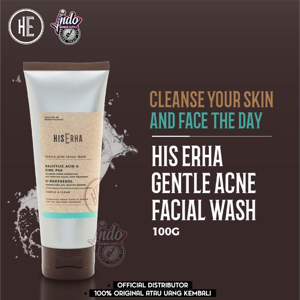 HIS ERHA ACNE - ACNE ESSENCE atau GENTLE ACNE WASH / sabun cuci muka obat dokter serum wajah jerawat