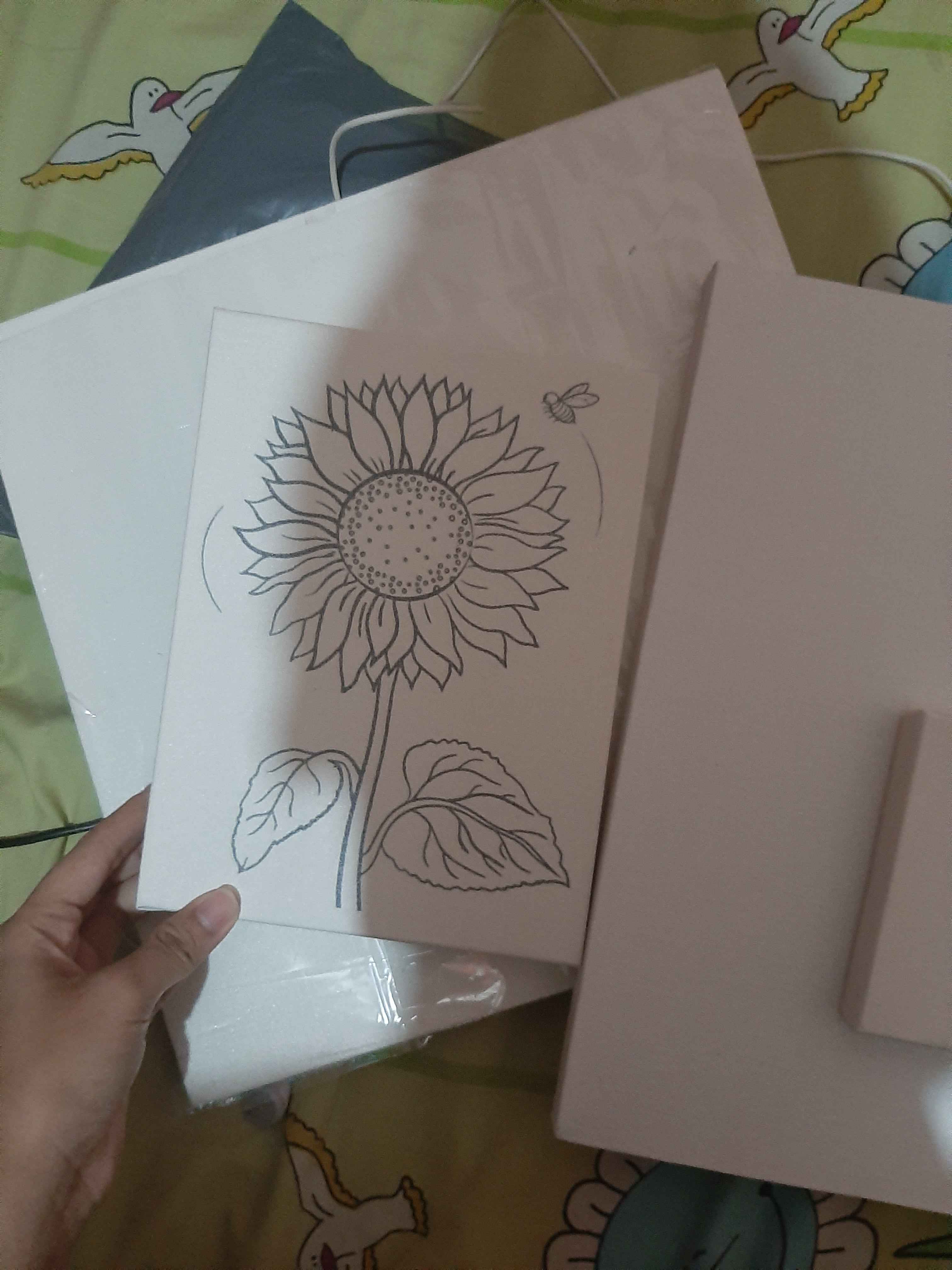 Kanvas Lukis Sketsa Bunga Matahari Mewarnai Ukuran 20x15cm Siap Pakai Shopee Indonesia