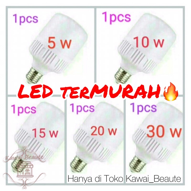 Lampu LED Murah 5,10,15,20,30 watt Kapsul LED BULB Tahan 10.000 jam Indonesia ORI