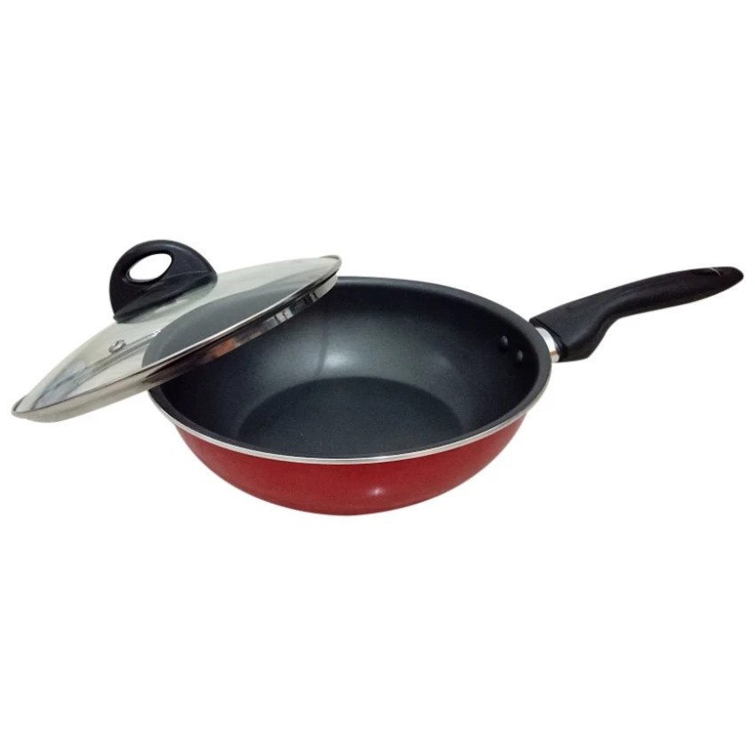 Supra Wajan Stir Pan 22 tutup kaca + spatula