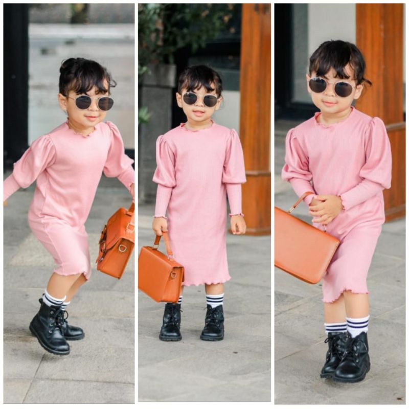 Rania long dress 2-5tahun/long tunik dress tunic rajut