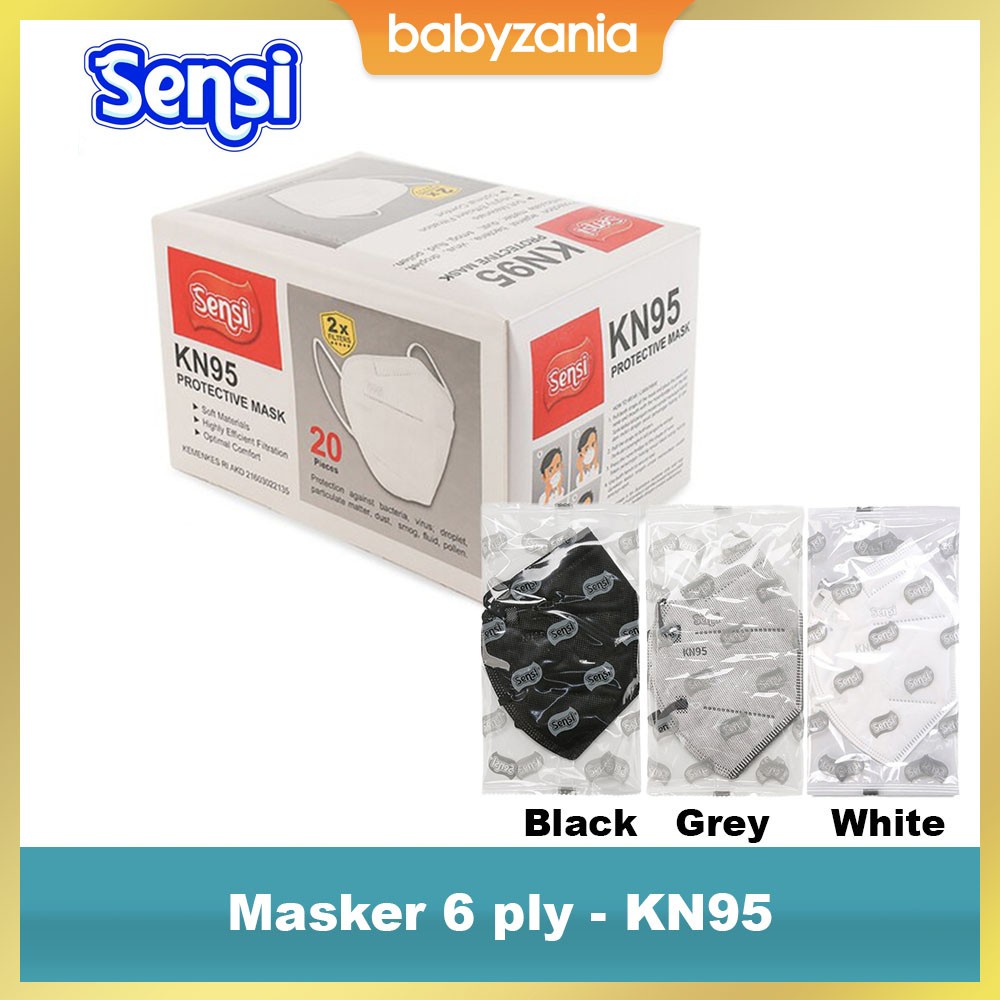 Sensi Masker KN95 KN 95 Protective Mask 6 ply Double Filter - 20 Pcs