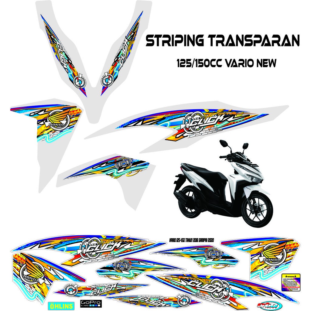 STRIPING TRANSPARAN CUSTOM VARIO 125/150 2018-2021