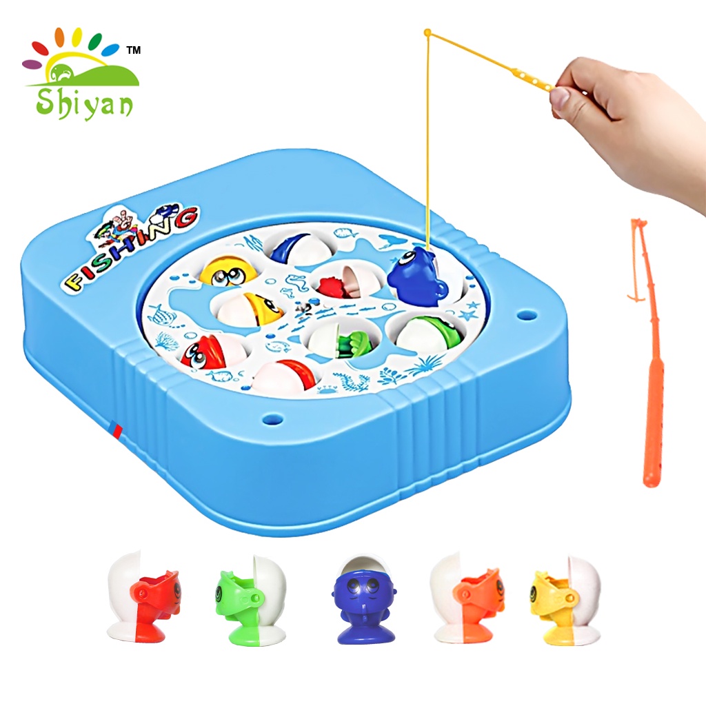 [Shiyan] mini fishing toy game mainan anak mancing ikan dilengkapi musik anak toddler fishing toy game education