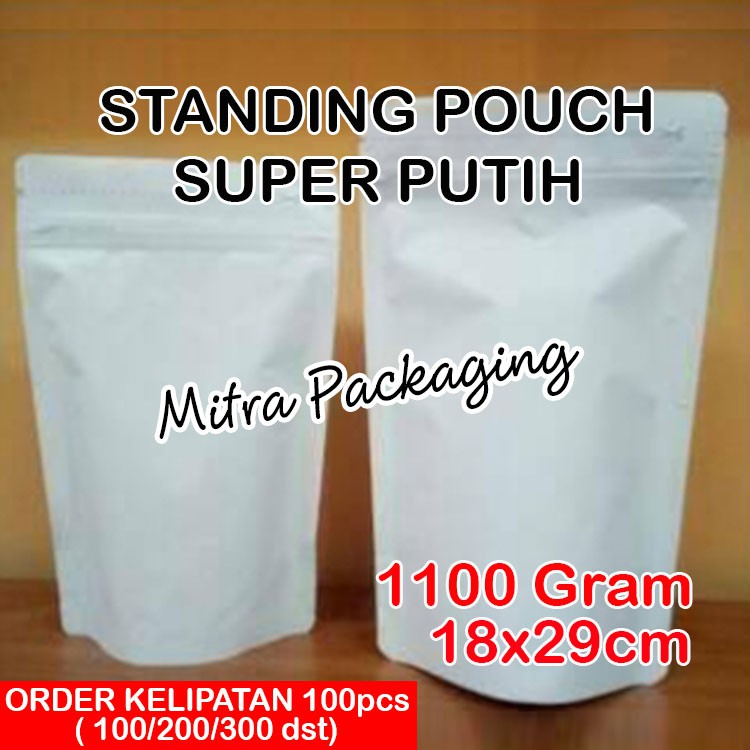 

KPACK KEMASAN KOPI 500GR STANDING POUCH ALUMUNIUM FOIL PADAT PUTIH 1100 + ZIPLOCK