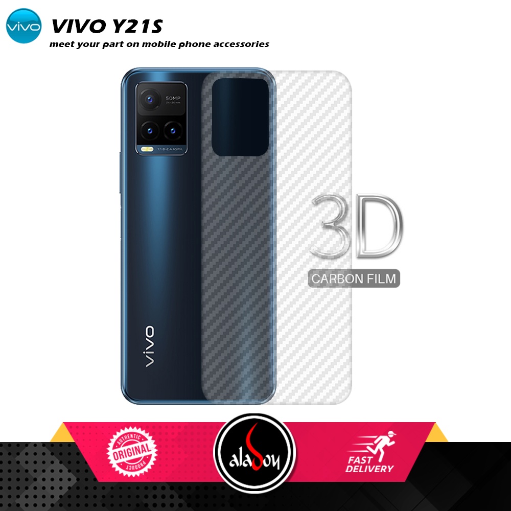 Case Vivo Y21S Armor Fusion Transparent Casing Free Skin Carbon 3D