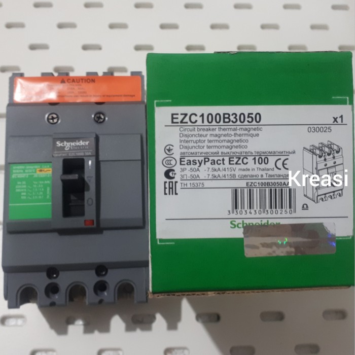 MCCB SCHNEIDER EZC 100B 3P 50A 7.5KA EZC100B3050