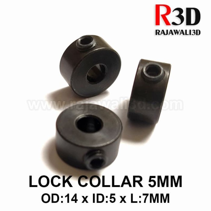 LockCollar Lock Collar 5mm Steel Black OD 14mm Length 7mm