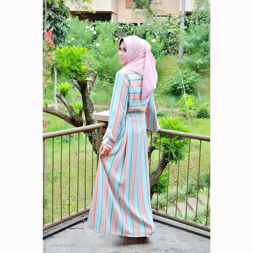 [Best Seller] Gamis Nibras NS 25 Promo Diskon 10% Ready Warna Hijau Muda Salem Biru Muda dan Ungu