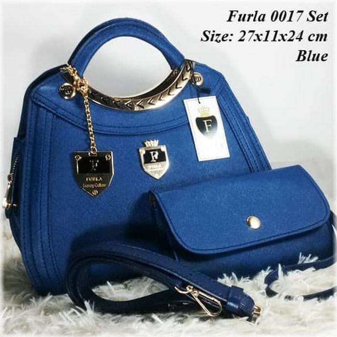 promo tas batam import - tas wanita furrla 00017 behel motif - blue terbaru