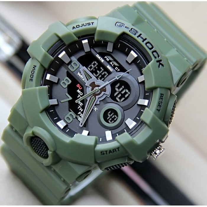 TERMURAH JAM TANGAN CASIO G SHOCK GA 700 b GREEN ARMY   Hijau Diskon