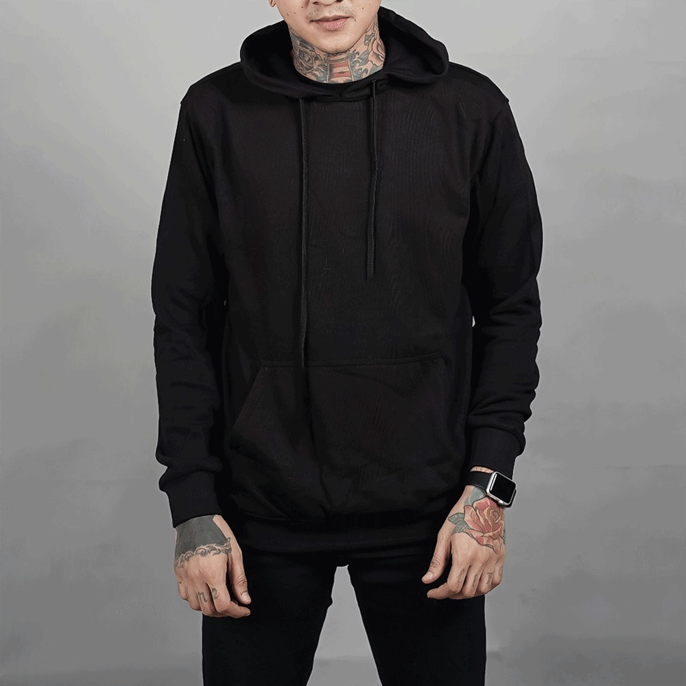 Parisdivarious Sweater Hoodie Jemper Basic Part 3 Bahan Fleece Size S - XXL (Pria &amp; Wanita)