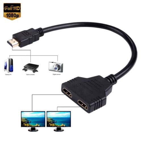 KABEL HDTV SPLITTER 2 PORT TANPA ADAPTOR / 1 INPUT KE 2 OUTPUT