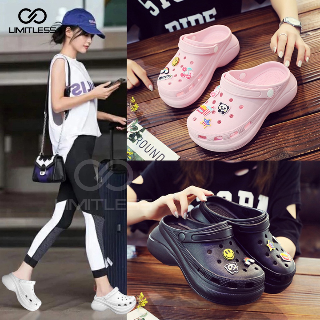 Sandal Platform Wanita Fuji Motif Sendal Wedges Wanita Platfrom Tebal  Sandal Baim Cewek Casual Karet Tinggi