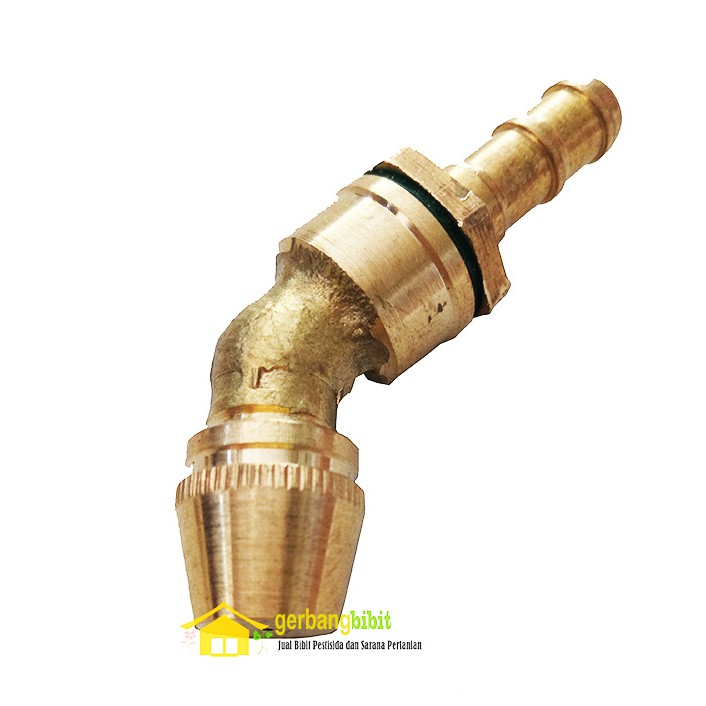 Brass nozzle 1 lubang bengkok nosel nozel kuningan cuci AC sablon