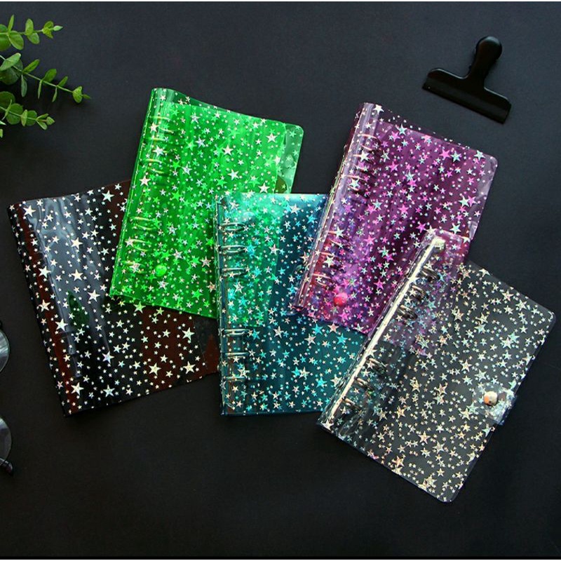 

FEBY Binder Estetik A6 6 Ring Glitter Star - Buku Diary Planner Keuangan / Catatan Kerja Kuliah Sekolah