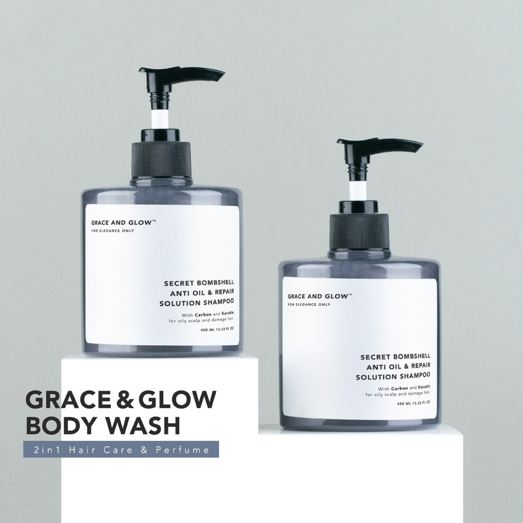 TIKTOK - Grace &amp; Glow English Pear Freesia Black Opium Body Serum Body Wash - Body Scrub Shampoo
