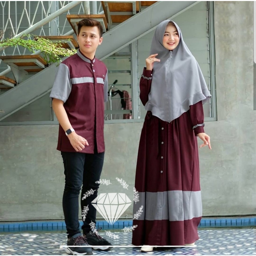 PCS CP RAMADHAN PAKAIAN COUPLE PRIA DAN WANITA PASANGAN KEMEJA DAN GAMIS MS ADA VIDEO REVIEW PRODUK