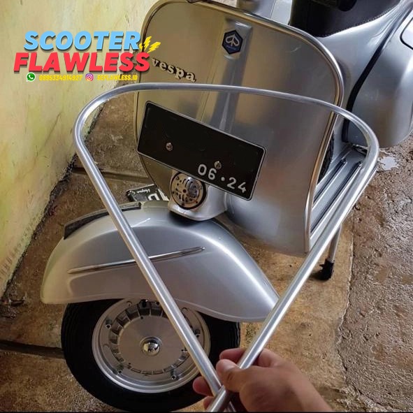 List Lis dada depan Body Vespa Chrome alumunium vespa super sprint px ps excel exlusive