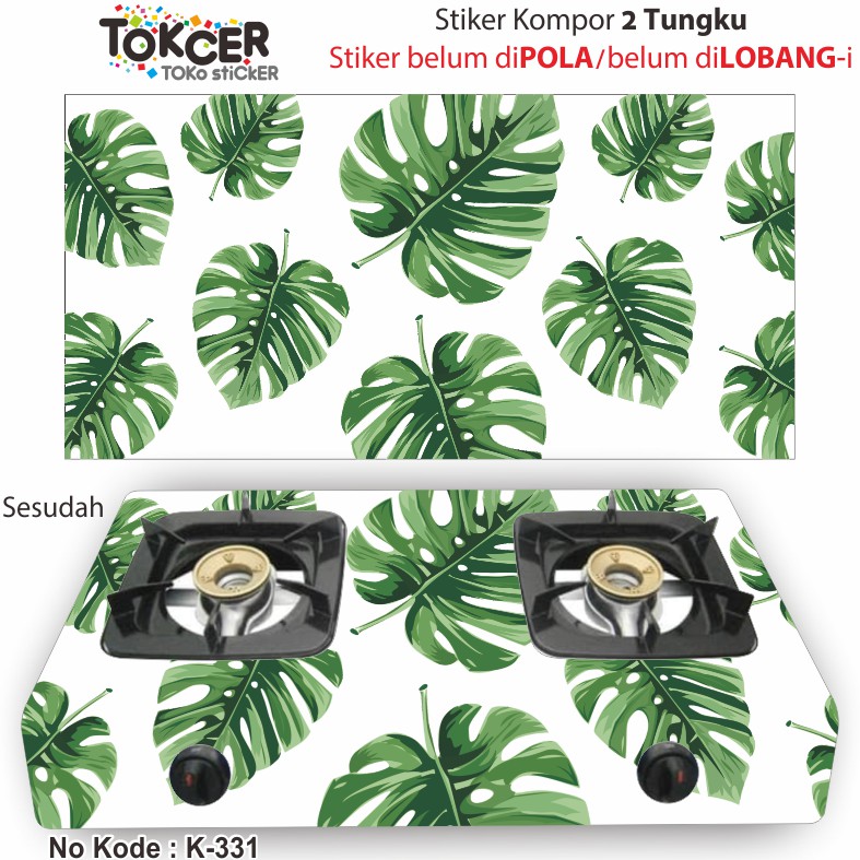 Stiker Kompor 2 Tungku MONSTERA