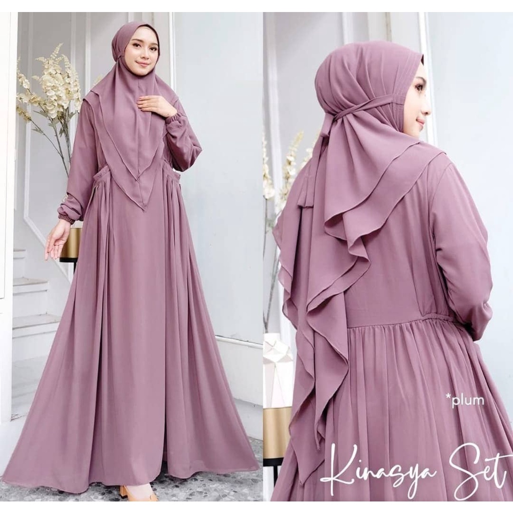 KINASYA SYARI Kain CERUTY BABYDOLL FULL PURING Dapat GAMIS WANITA + HIJAB Gamis Wanita Terbaru 2023 Gamis Syari free Hijab Terbaru Mewah Elegan  Gamis Syari Lebaran Gamis Set Khimar Terbaru Gamis Cerutty Babydoll  Baju Gamis Ibu Ibu Drees Wanita Kondangan