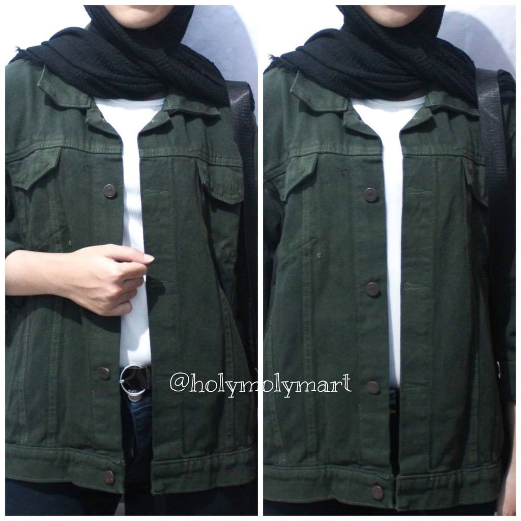 JDJ03 Denim  Jeans Jacket Premium Oversize Green Army