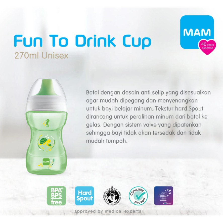 MAM Fun to Drink Cup Botol Minum Bayi 8M+ 270 ml - Boy / Girl / Unisex