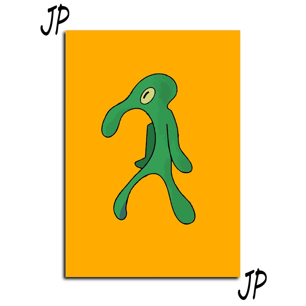 Poster Hiasan Dinding Lukisan Repro Mahakarya Squidward Spongebob Wall Decor Squidword