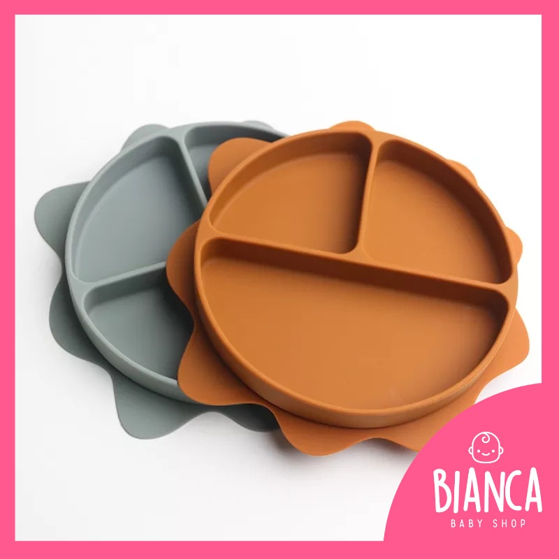 BIANCA - Piring Silikon Anak Bahan Premium Motif Matahari