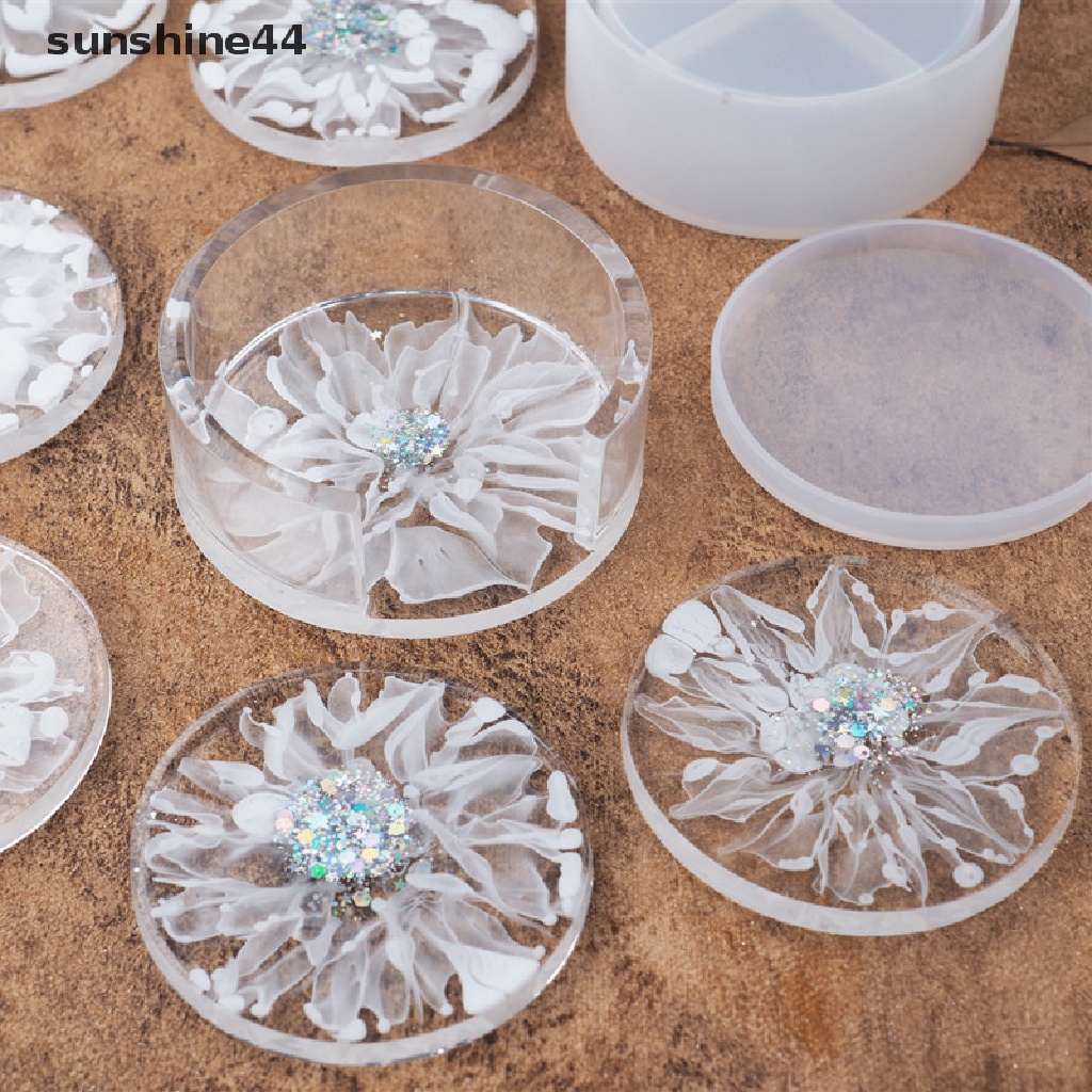 Sunshine Cetakan Resin Epoksi Bahan Silikon Untuk Membuat Tatakan Gelas / Coaster DIY