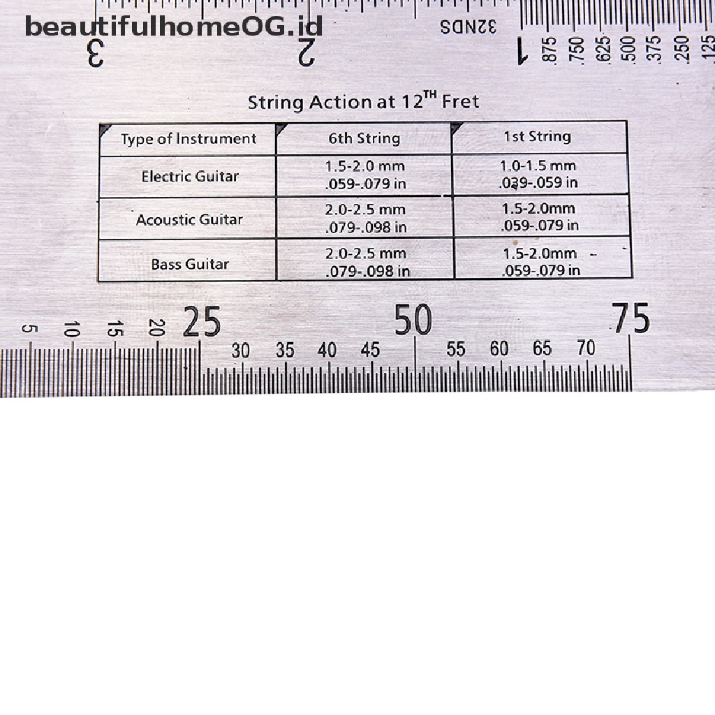 Penggaris Pengukur Senar Gitar Bass Bahan Baja